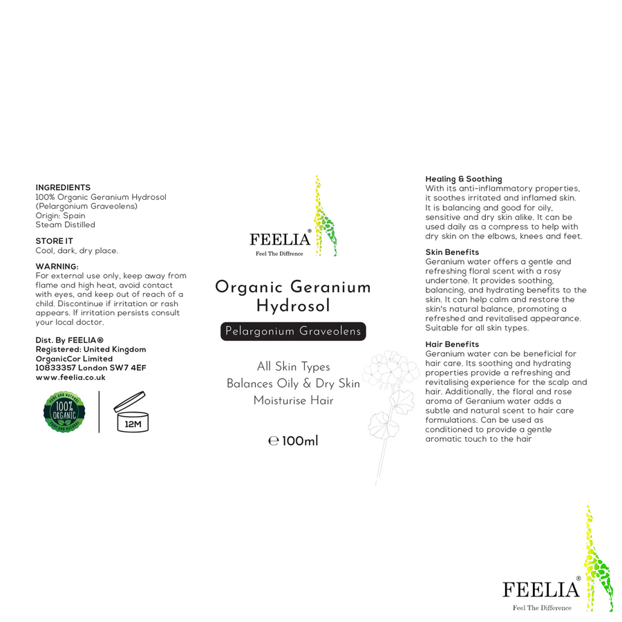 Organic Geranium Hydrosol - 100ml