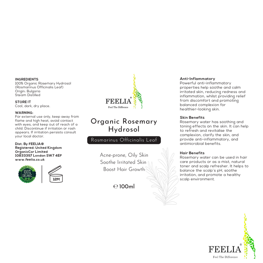 Organic Rosemary Hydrosol - 100ml