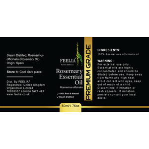 rosemary essential oil 50ml,  label