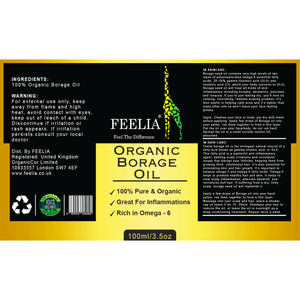 Organic Borage Oil - Cold Pressed - 100ml - Feelia