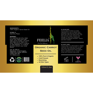 Organic Carrot seed oil, label