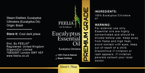 eucalyptus essential oil 50ml,  label