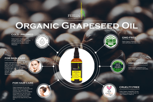 Organic Grapeseed Oil - Cold Pressed - Feelia