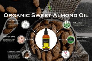 Organic Sweet Almond Oil - Cold Pressed - Feelia