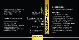 lemongrass essential oil 50ml, label