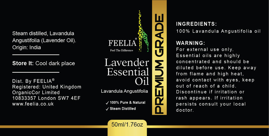 lavender essential oil 50ml, label