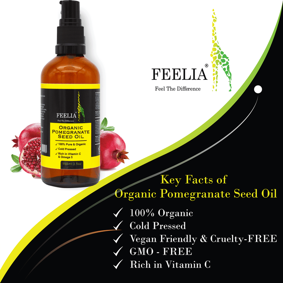 Organic Pomegranate Seed Oil - Cold Pressed - 100ml - Feelia