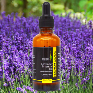 lavender essential oil 50ml,  with backround